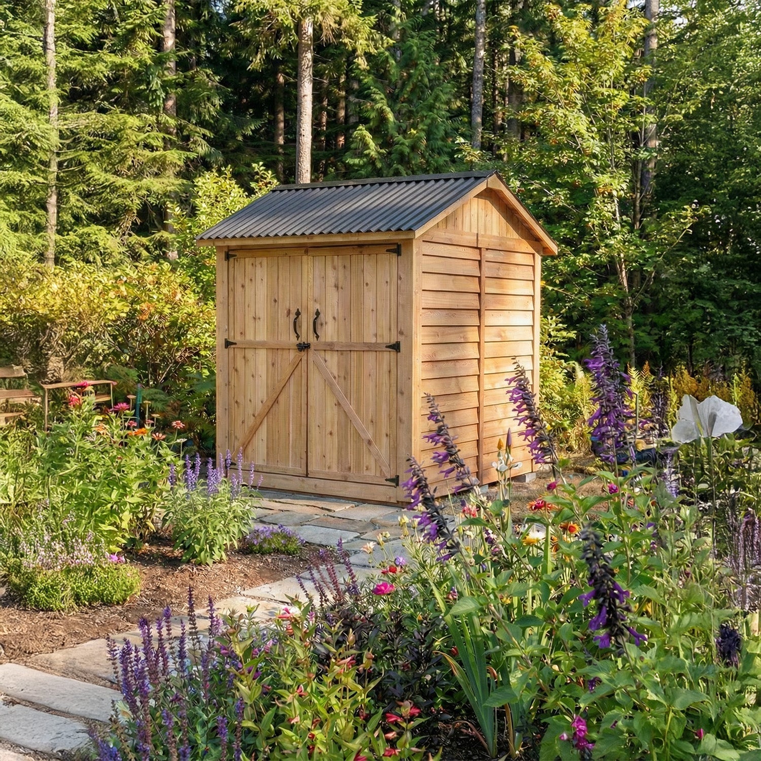 6' x 6' Maximizer Cedar Storage Shed Cedar Shingle Roof