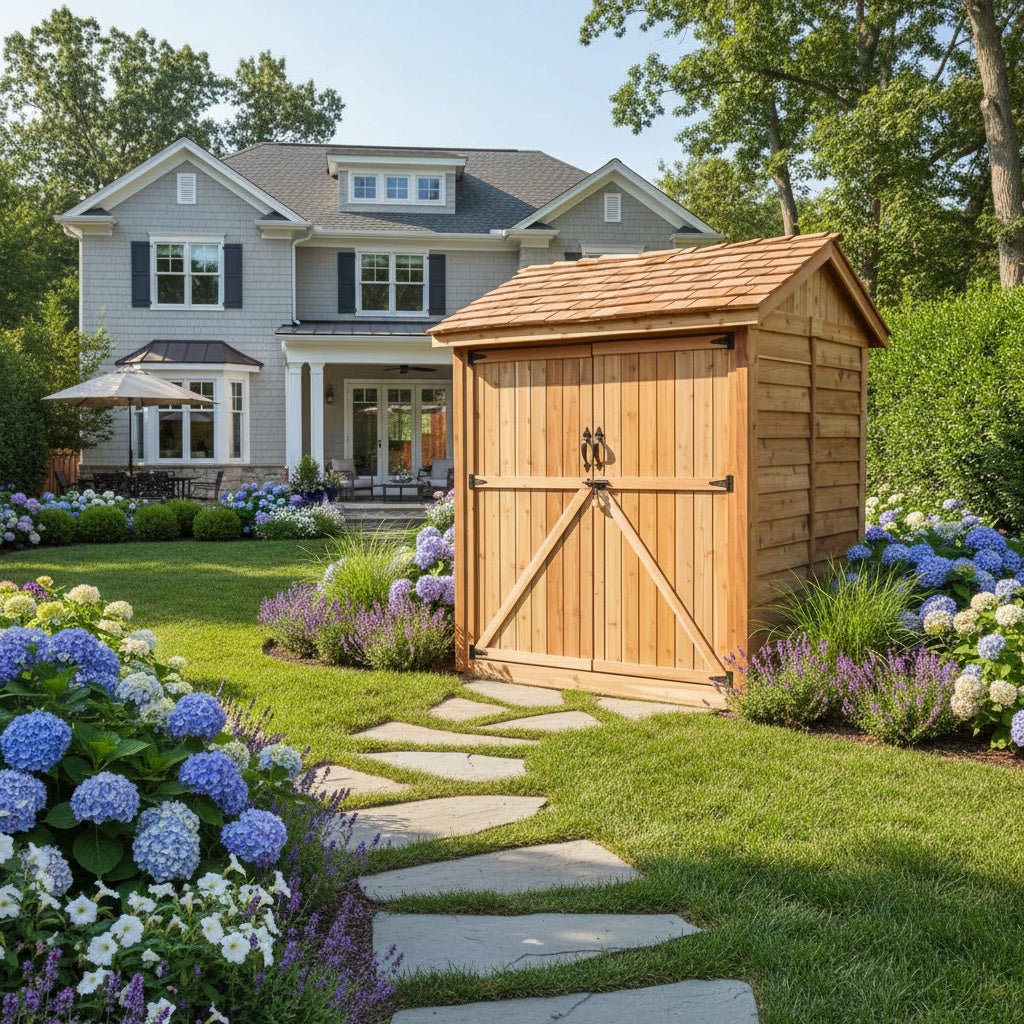 6' x 6' Maximizer Cedar Storage Shed Cedar Shingle Roof