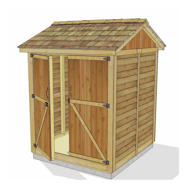 6' x 6' Maximizer Cedar Storage Shed Cedar Shingle Roof