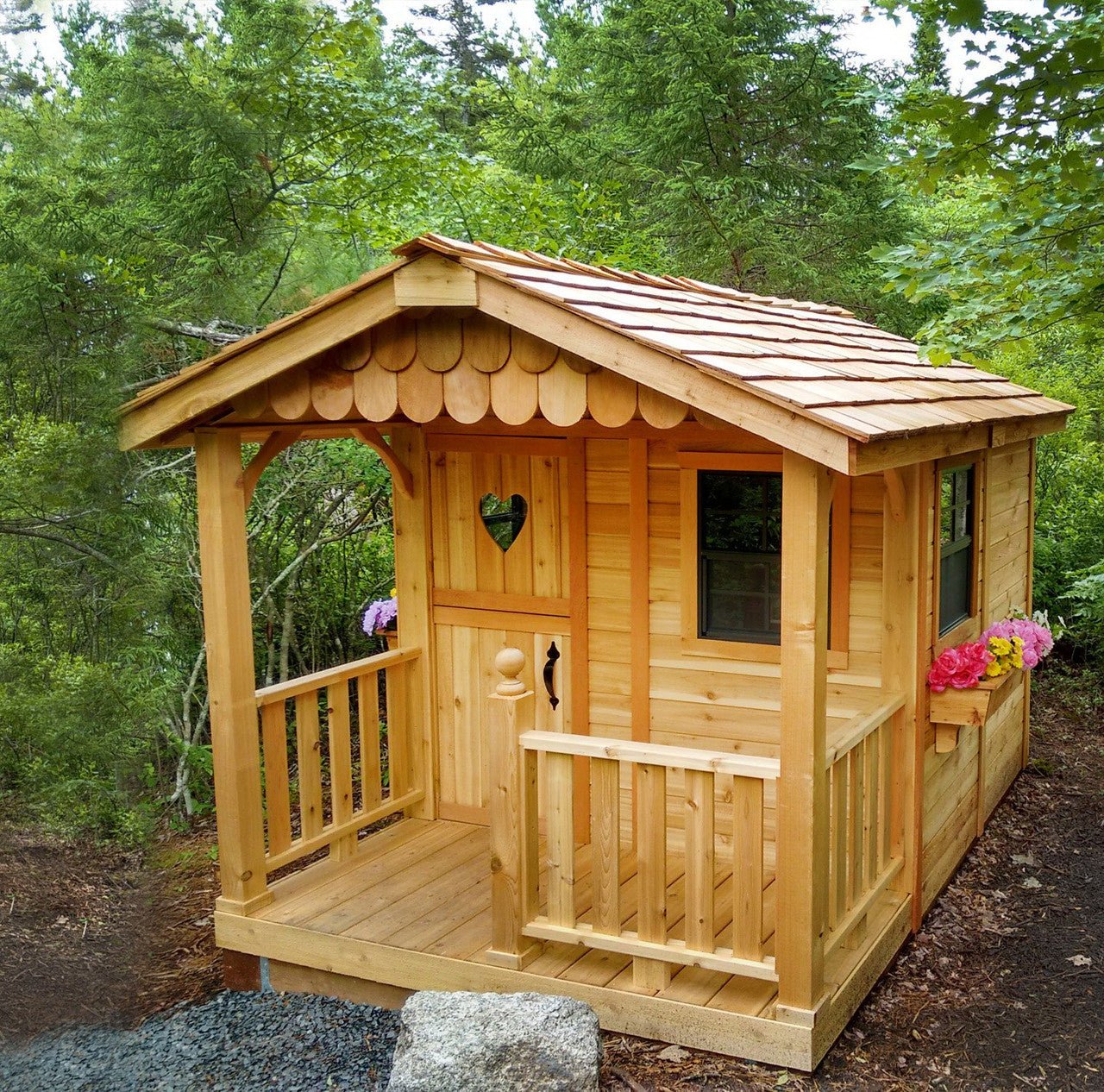 6' x 9' Cedar Playhouse & Sandbox