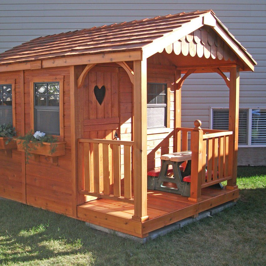 6' x 9' Cedar Playhouse & Sandbox
