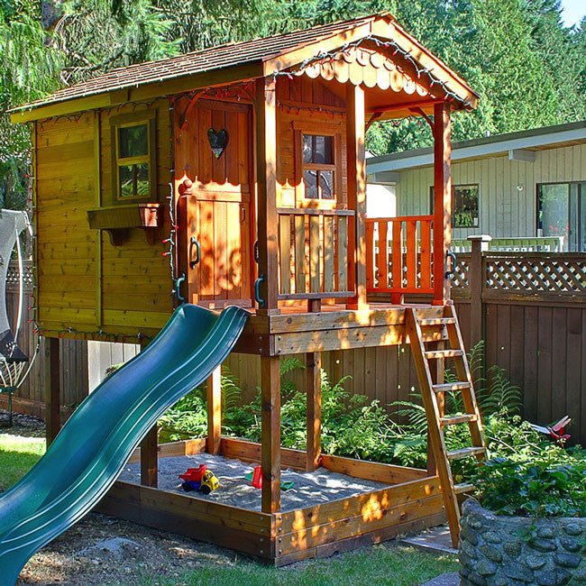6' x 9' Cedar Playhouse & Sandbox