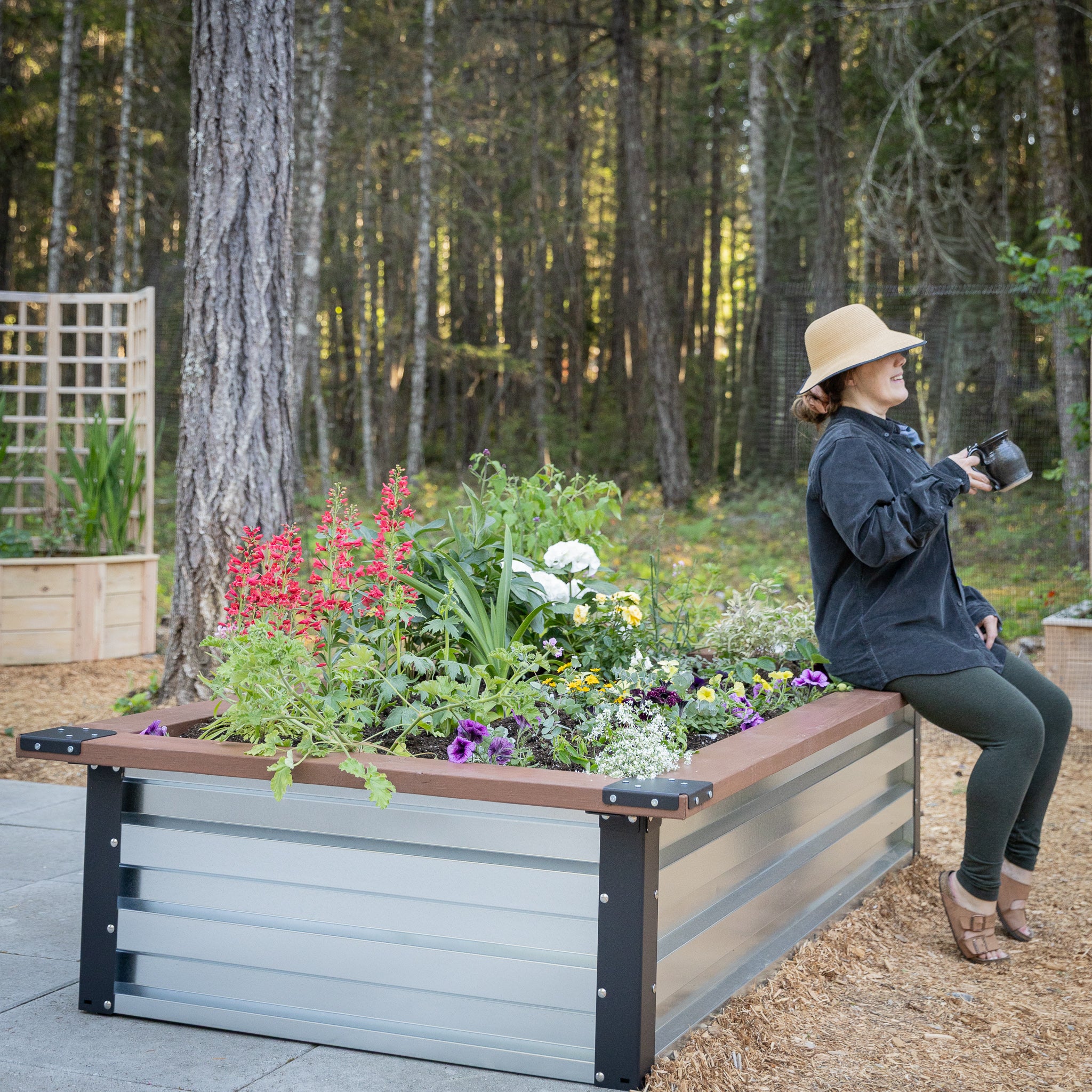 3.5' x 7' Galvanized Steel Raised Garden Bed Kit