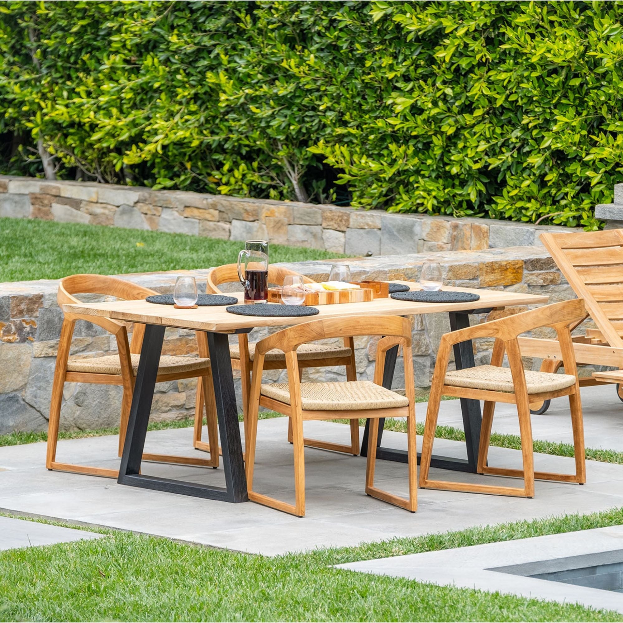 Natural Teak Ubud Outdoor Dining Table - 79" Long