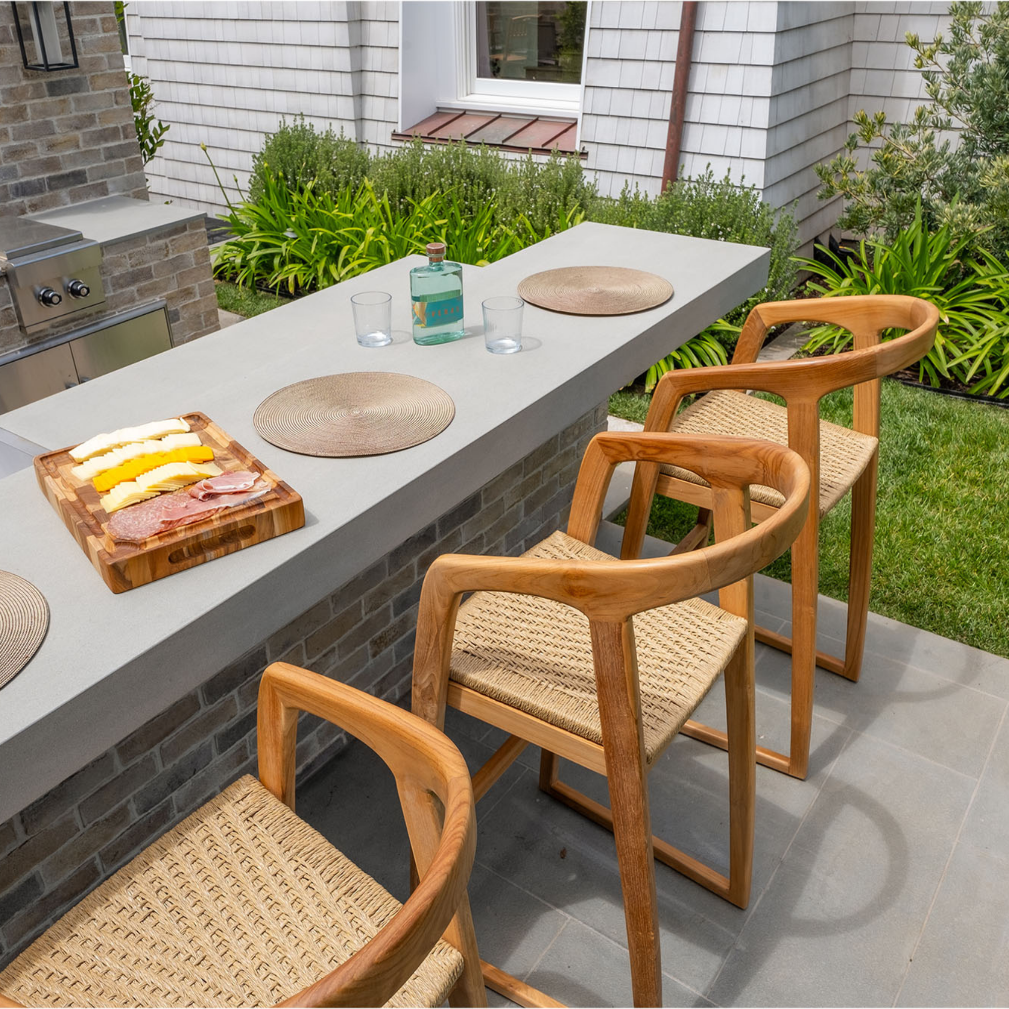 Natural Teak Ubud Outdoor Bar Stool