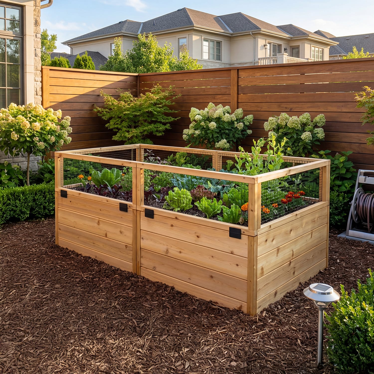 3' x 6' Raised Garden Bed With Hinged Fencing
