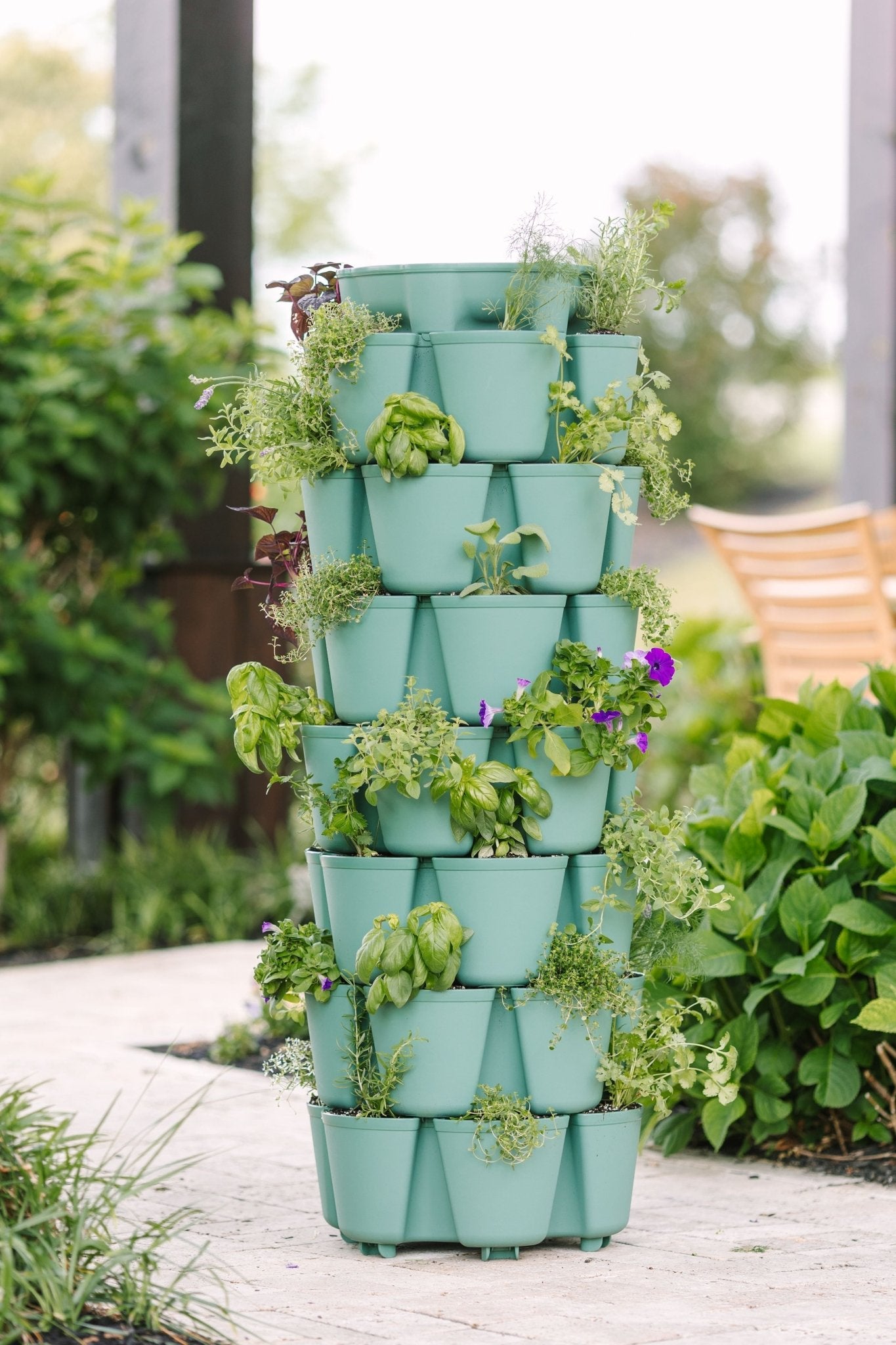 7 Tier GreenStalk Vertical Planter - Original Sage Green - Basic Texture option3