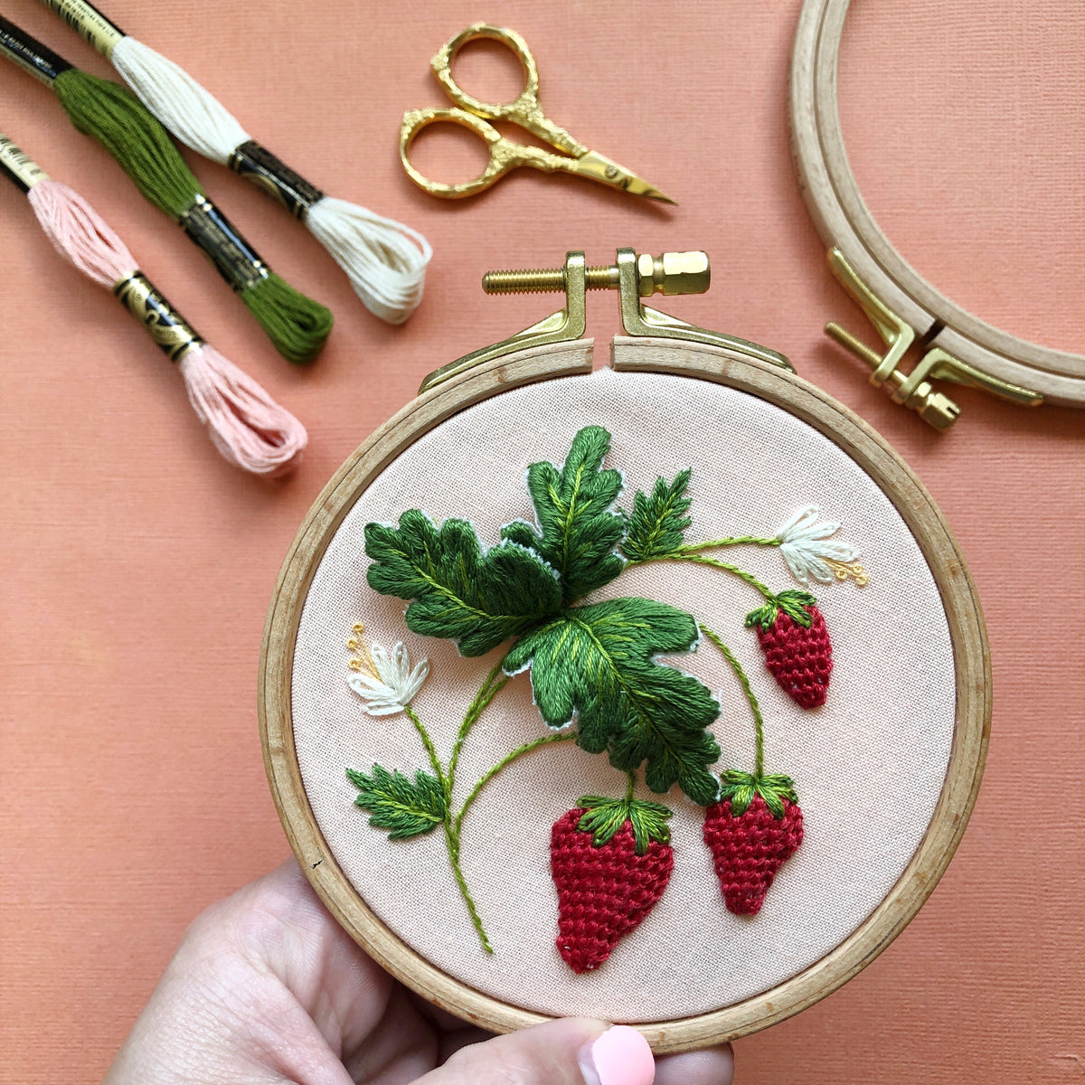 3D Stumpwork Strawberries - Intermediate Embroidery Kit