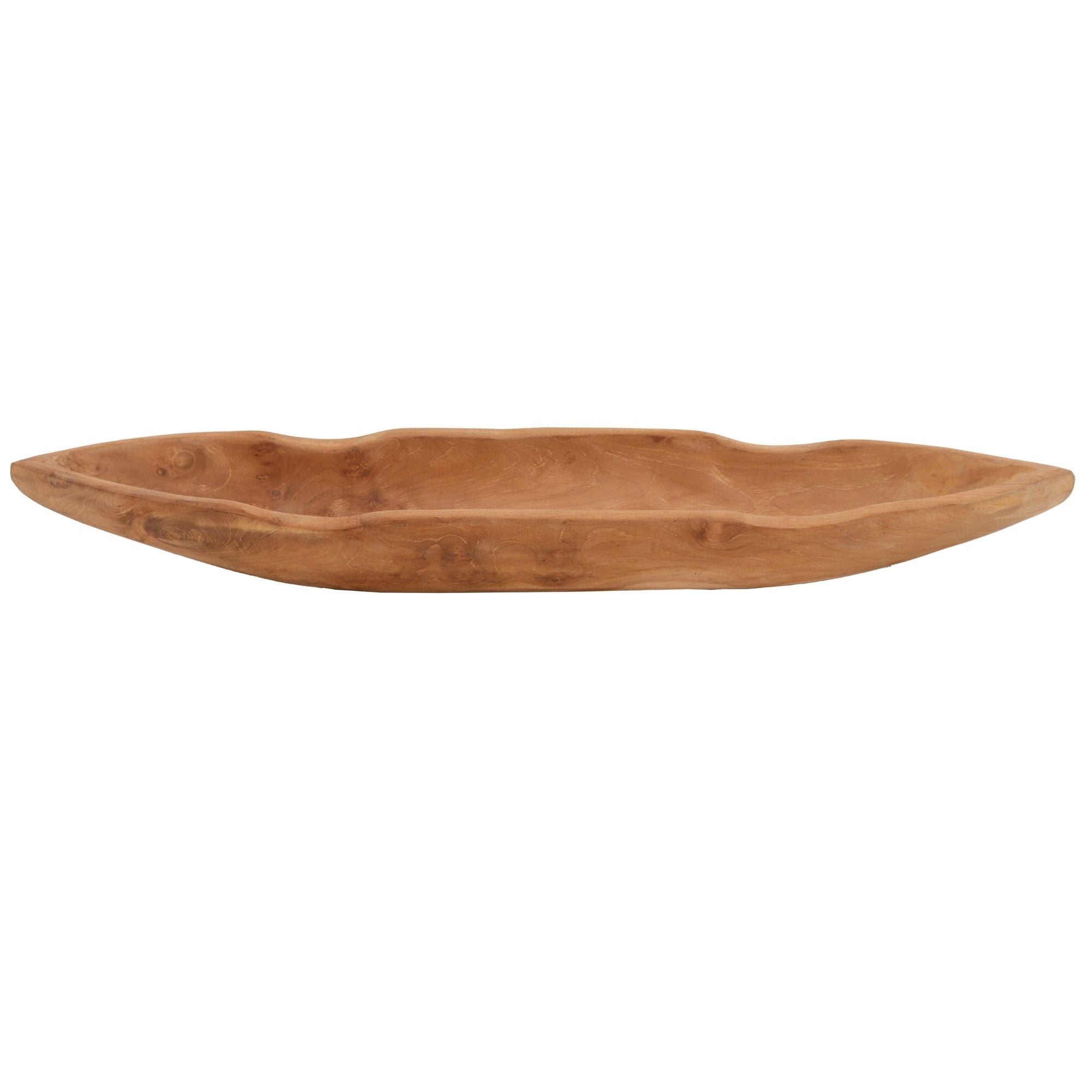Natural Teak Viking Boat Table Centerpiece - 30" Long