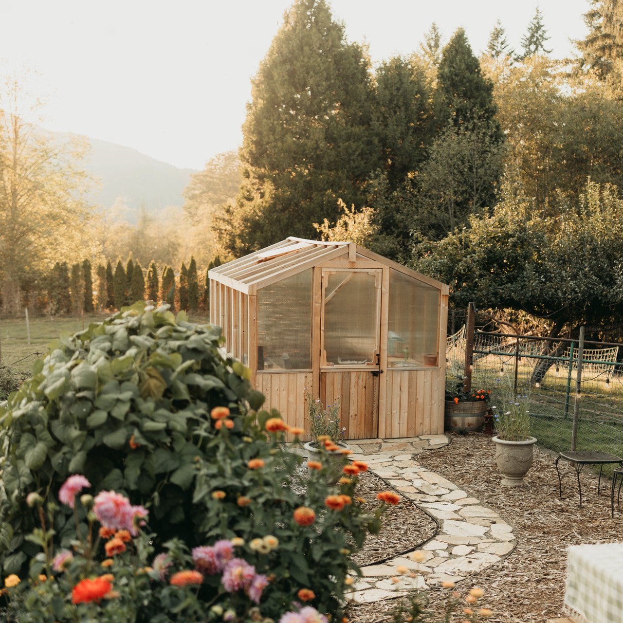8' x 12' Cedar Greenhouse option3