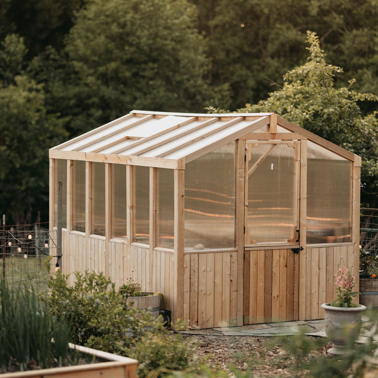8' x 12' Cedar Greenhouse option3