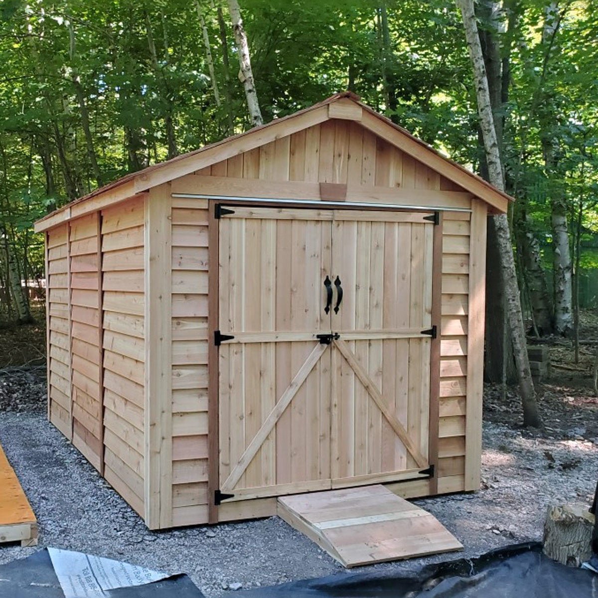 8' x 12' Space Master Cedar Storage Shed Metal Roof