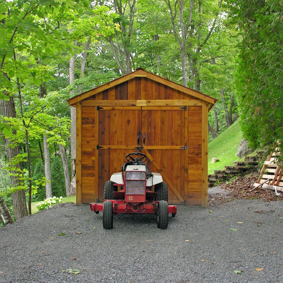 8' x 12' Space Master Cedar Storage Shed Metal Roof
