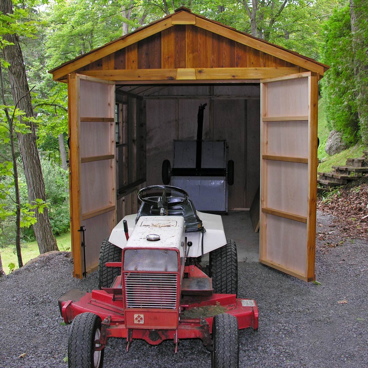 8' x 12' Space Master Cedar Storage Shed Metal Roof