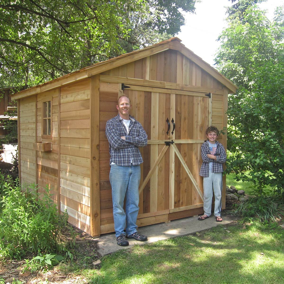 8' x 12' Space Master Cedar Storage Shed Metal Roof