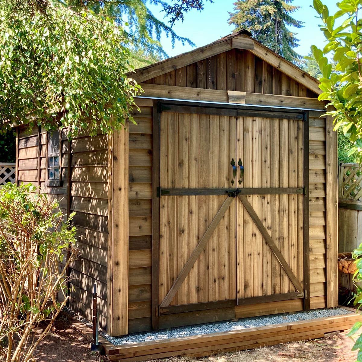 8' x 12' Space Master Cedar Storage Shed Metal Roof