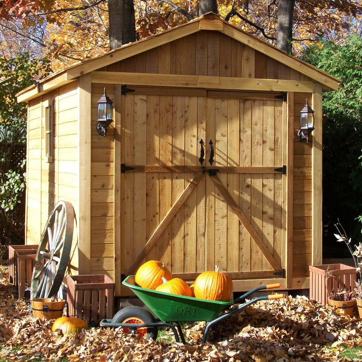 8' x 12' Space Master Cedar Storage Shed Metal Roof