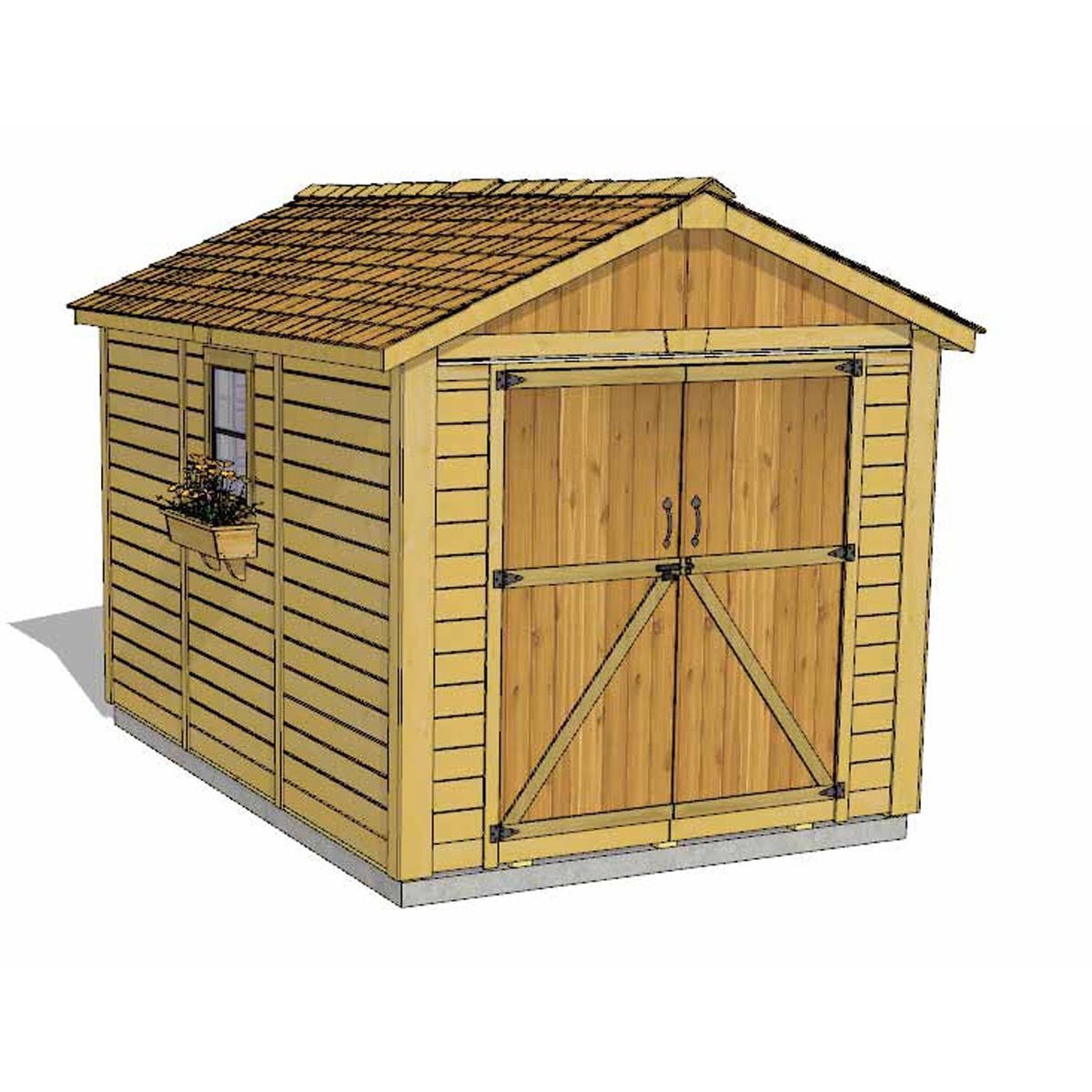 8' x 12' Space Master Cedar Storage Shed Metal Roof