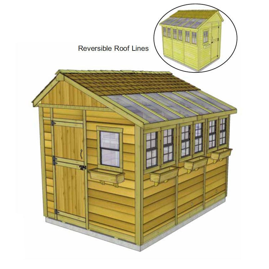 8' x 12' SunShed Garden Shed Metal Roof