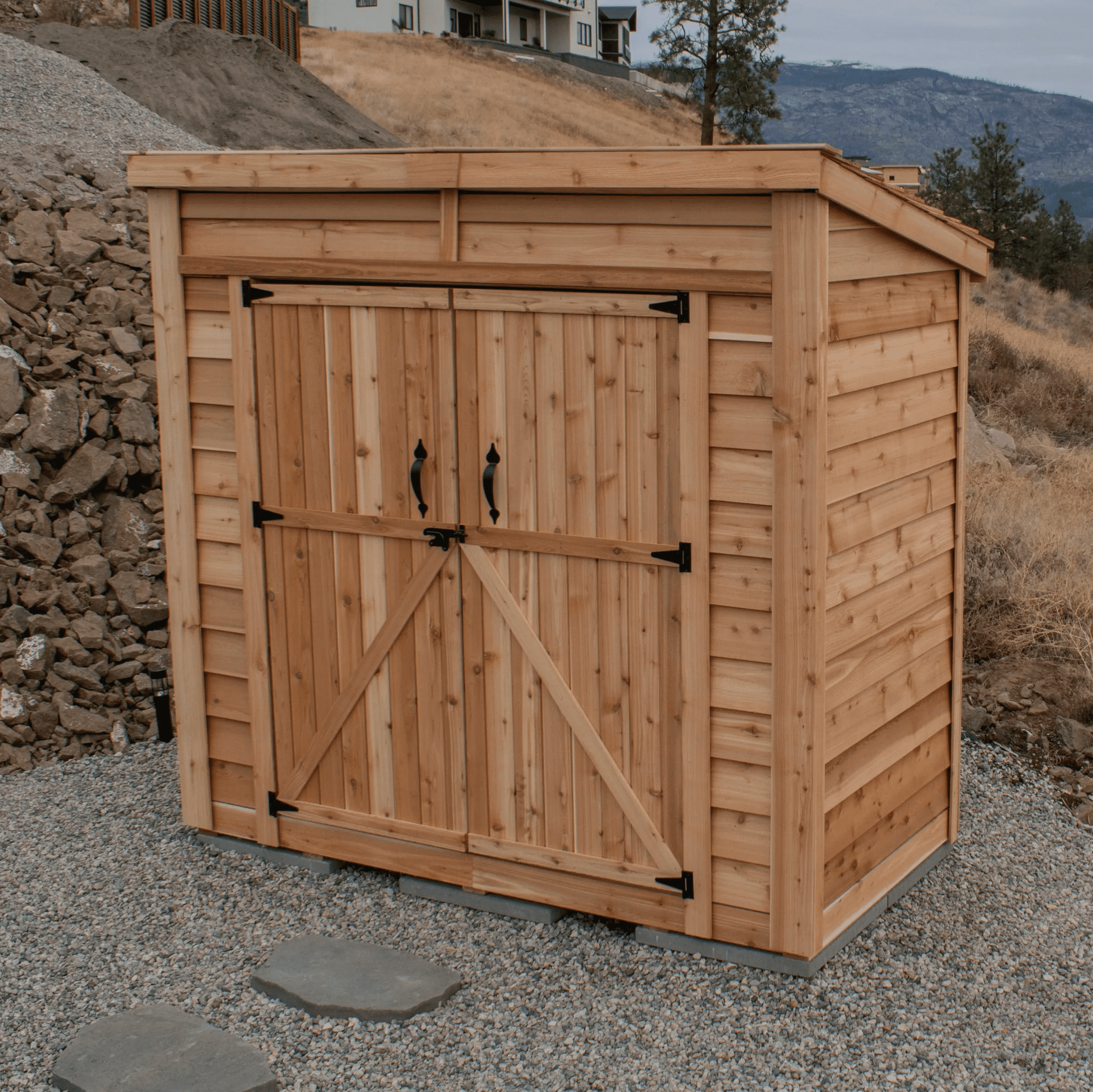 8' x 4' GardenSaver Storage Shed - Double Doors Metal Roof