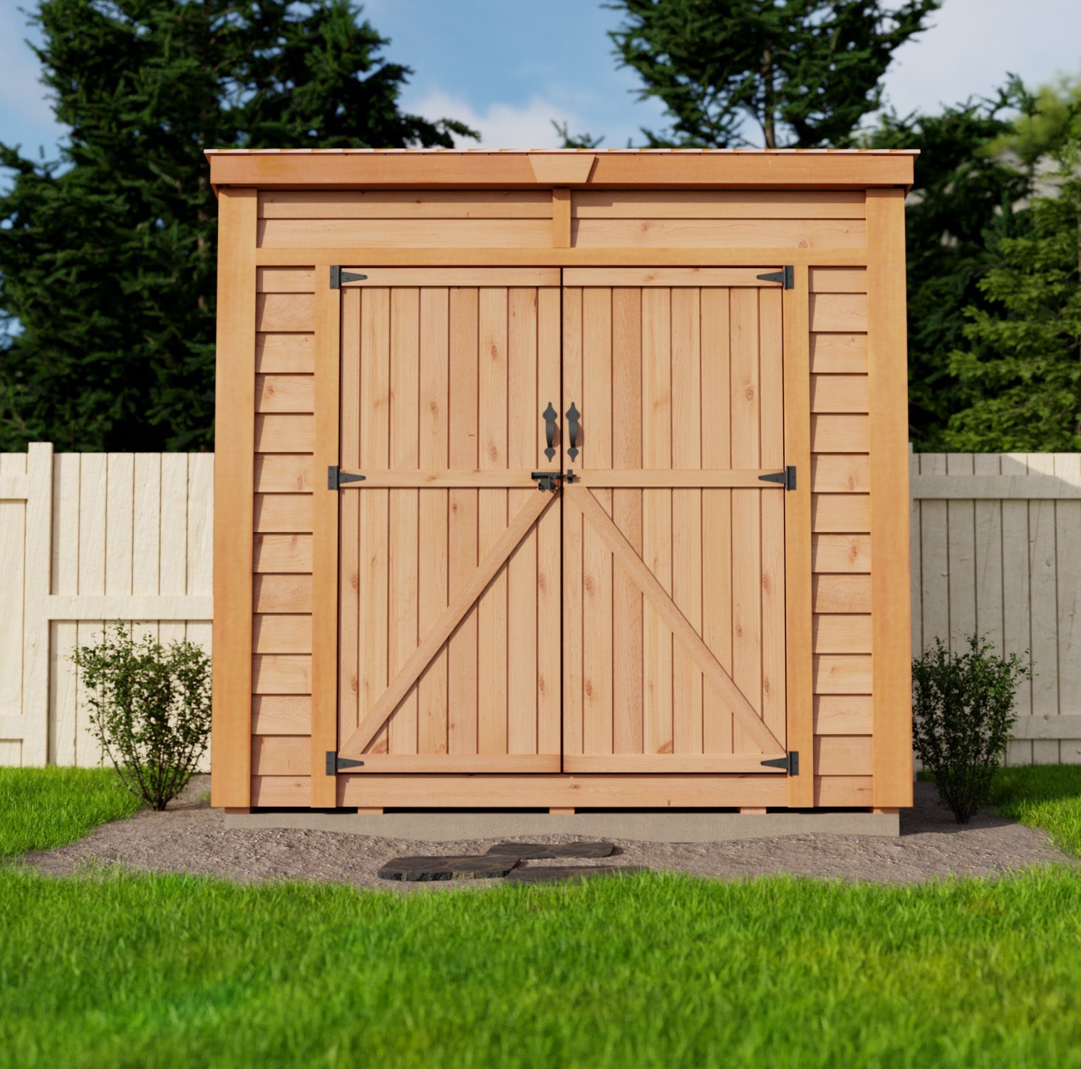 8' x 4' GardenSaver Storage Shed - Double Doors Metal Roof