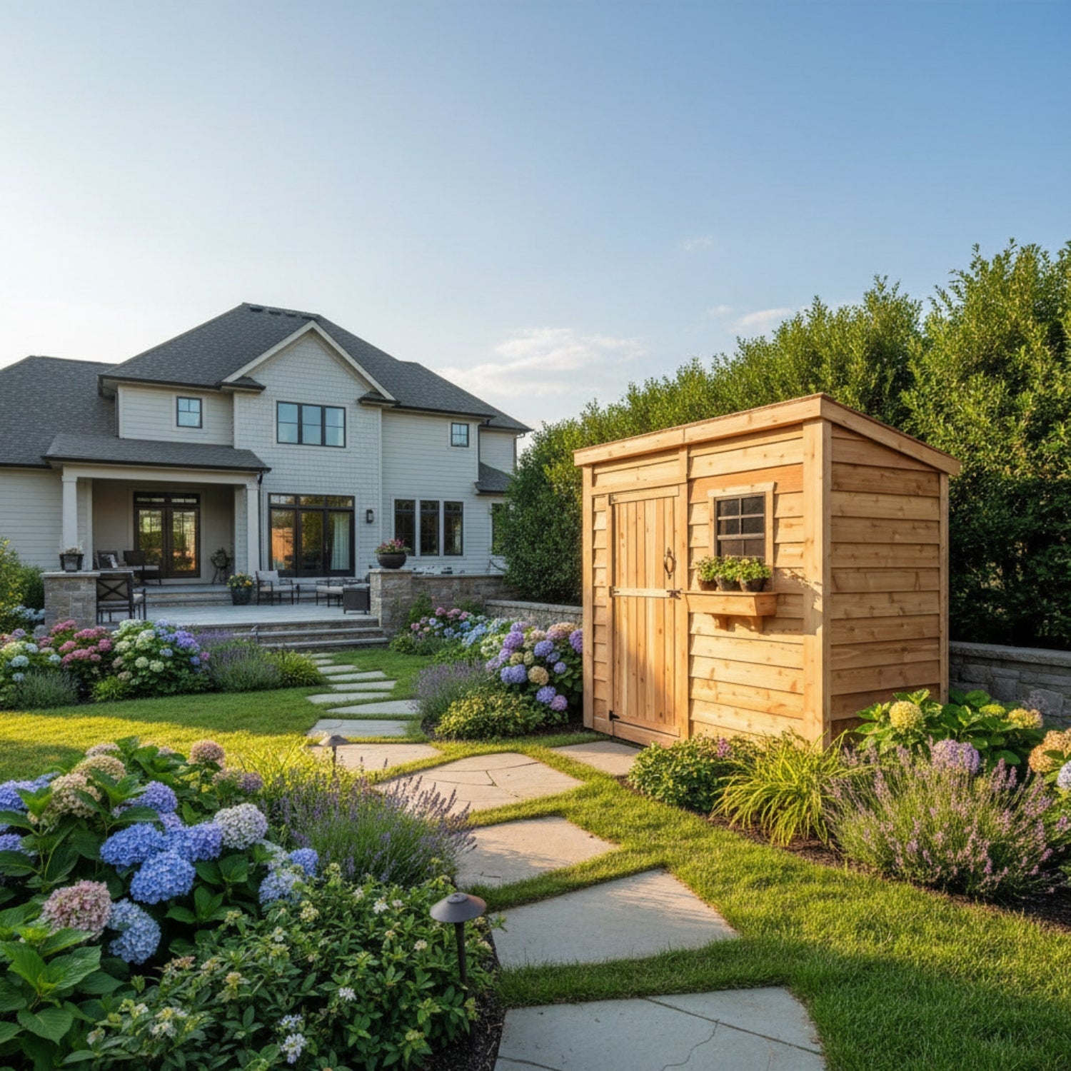 8' x 4' GardenSaver Storage Shed - Single Door Cedar Shingle Roof