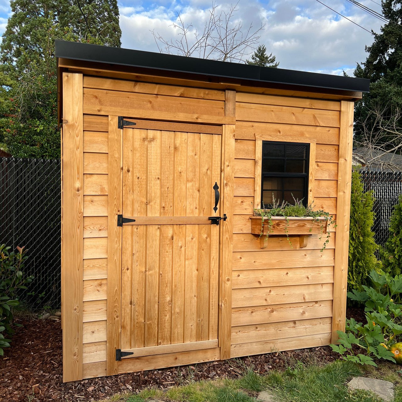 8' x 4' GardenSaver Storage Shed - Single Door Cedar Shingle Roof