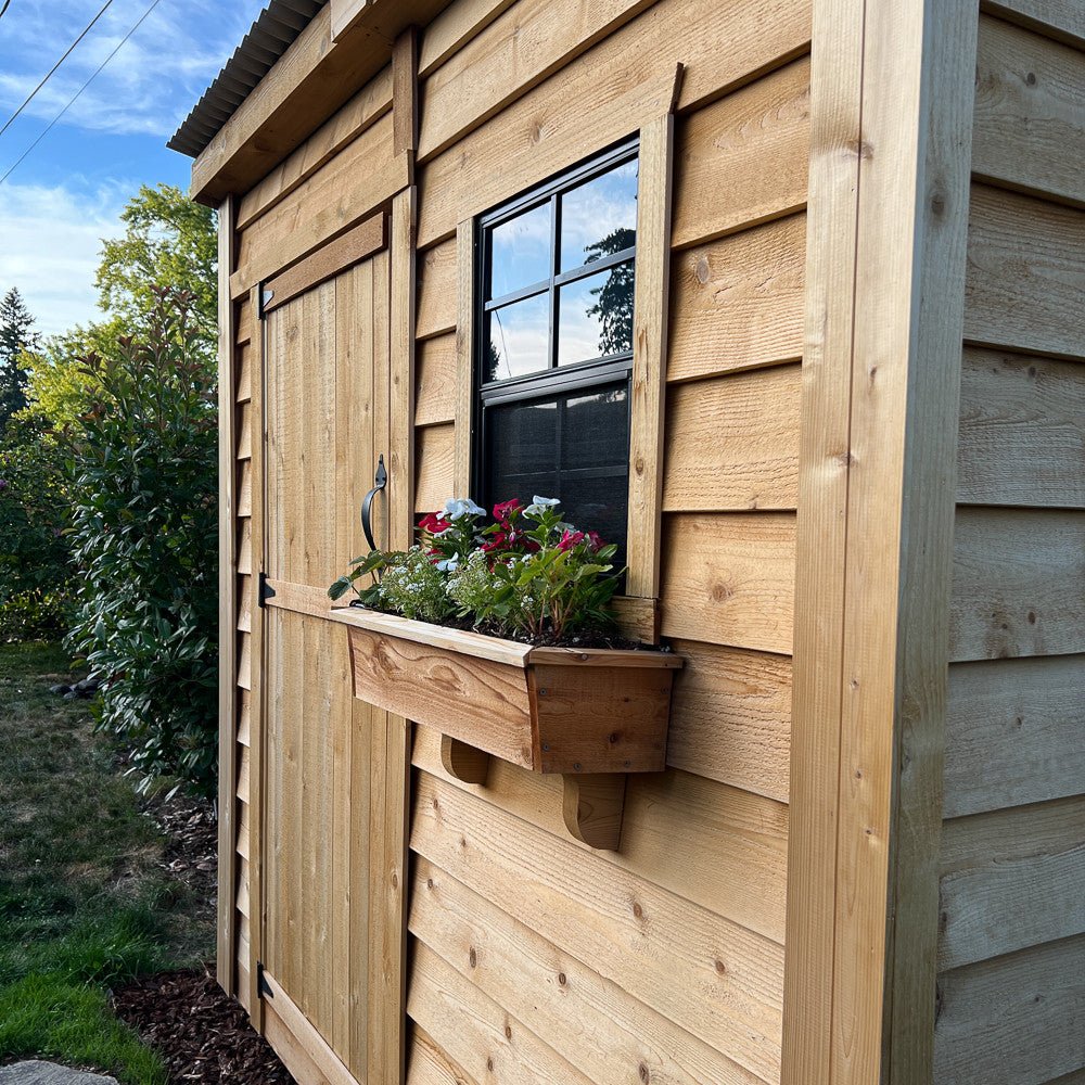 8' x 4' GardenSaver Storage Shed - Single Door Cedar Shingle Roof