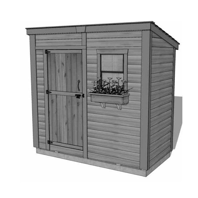 8' x 4' GardenSaver Storage Shed - Single Door Cedar Shingle Roof