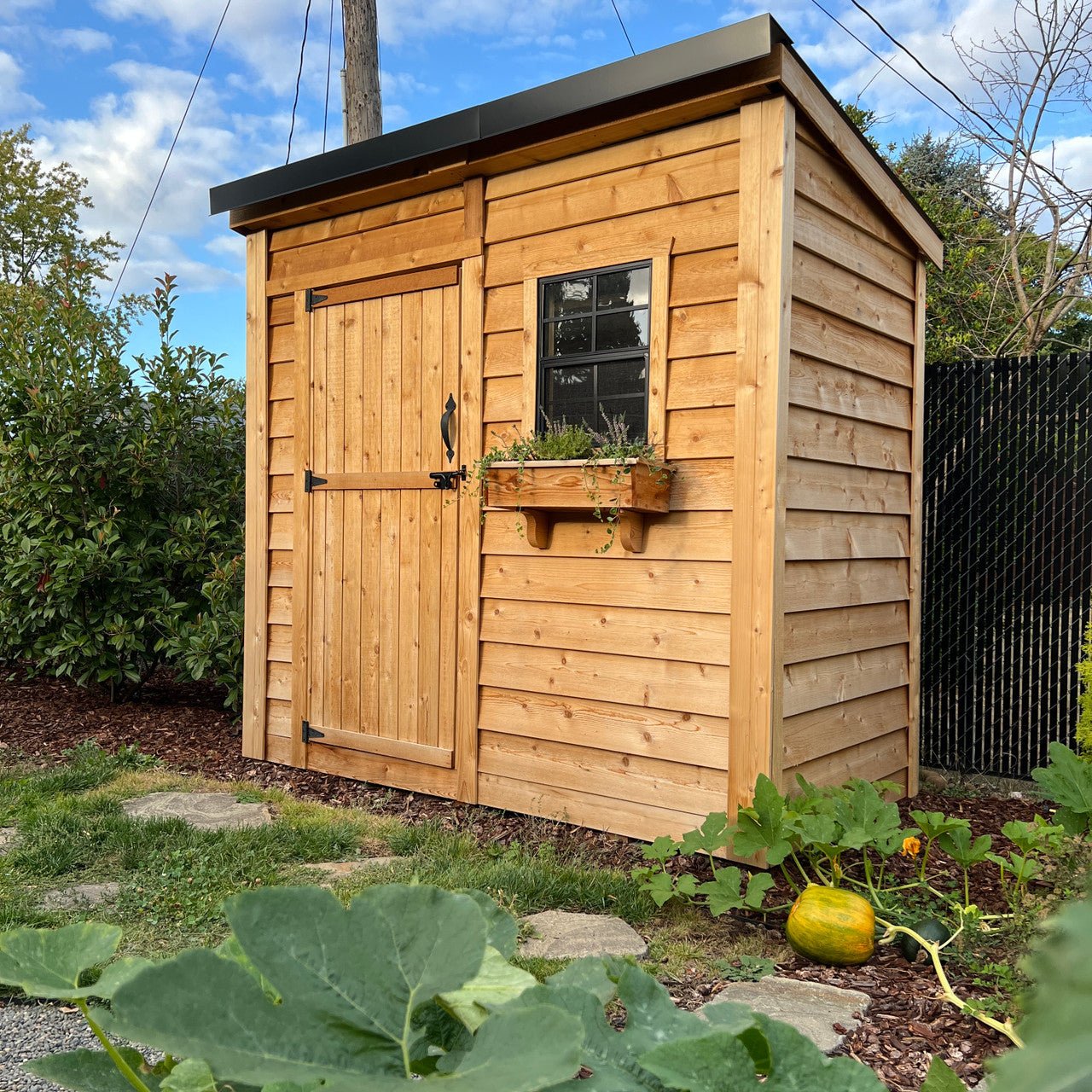 8' x 4' GardenSaver Storage Shed - Single Door Cedar Shingle Roof