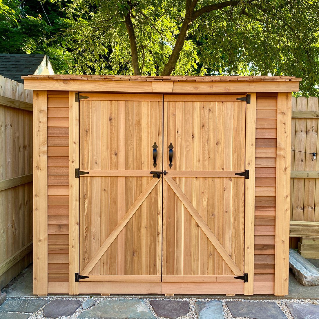 8' x 4' SpaceSaver Storage Shed - Double Doors Metal Roof