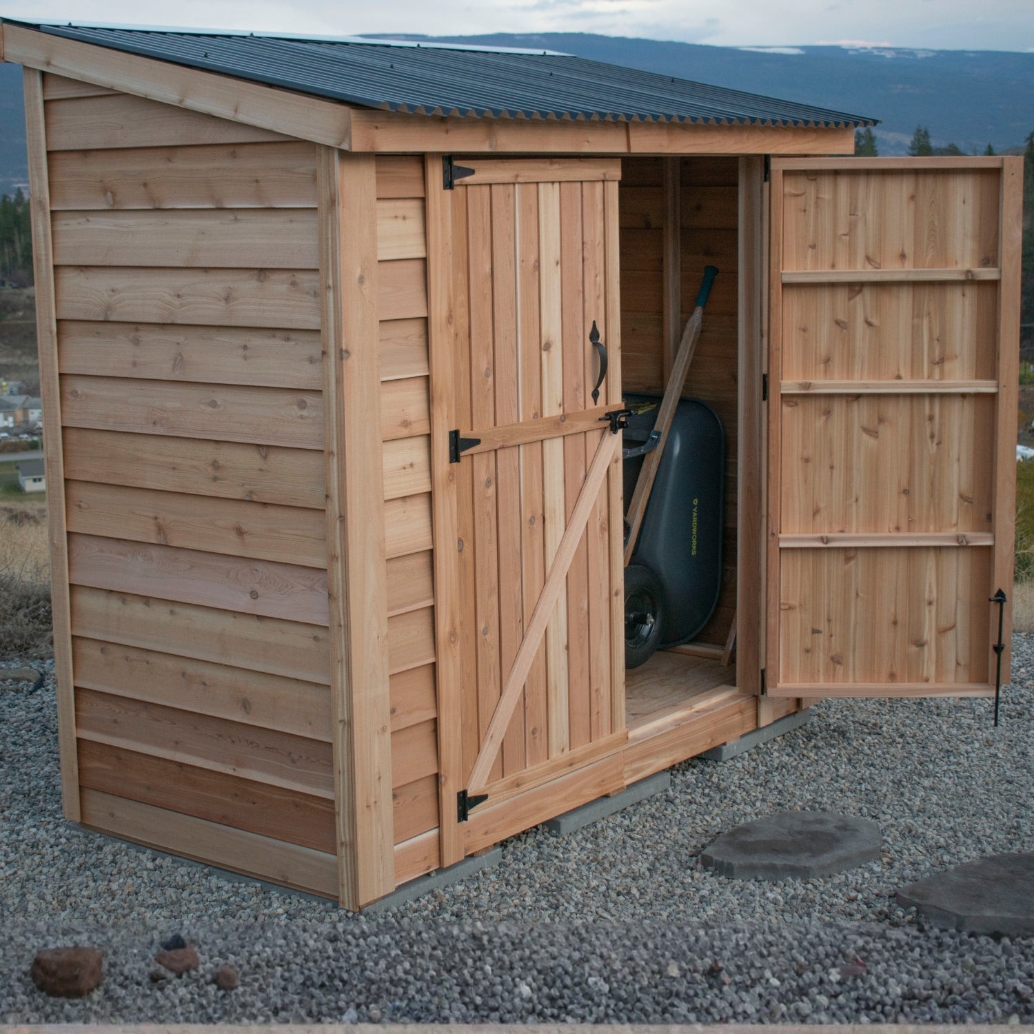 8' x 4' SpaceSaver Storage Shed - Double Doors Metal Roof