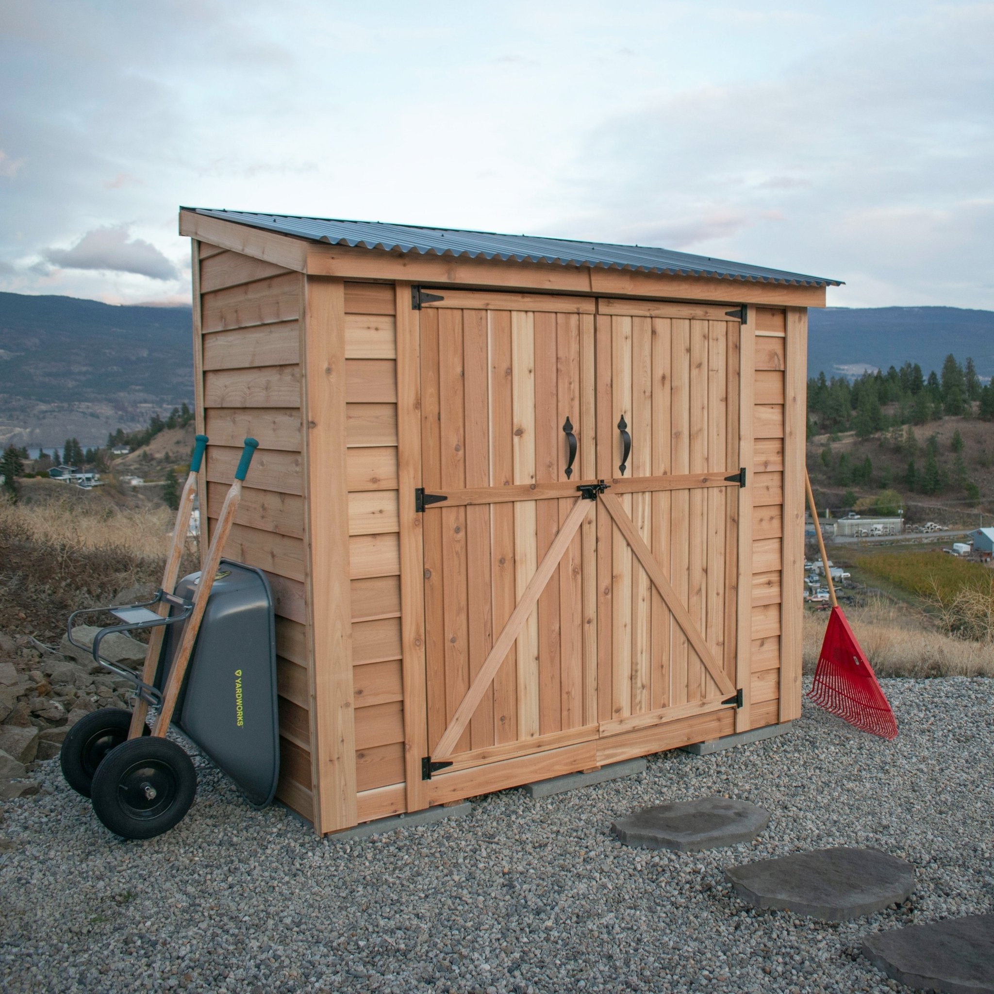 8' x 4' SpaceSaver Storage Shed - Double Doors Metal Roof