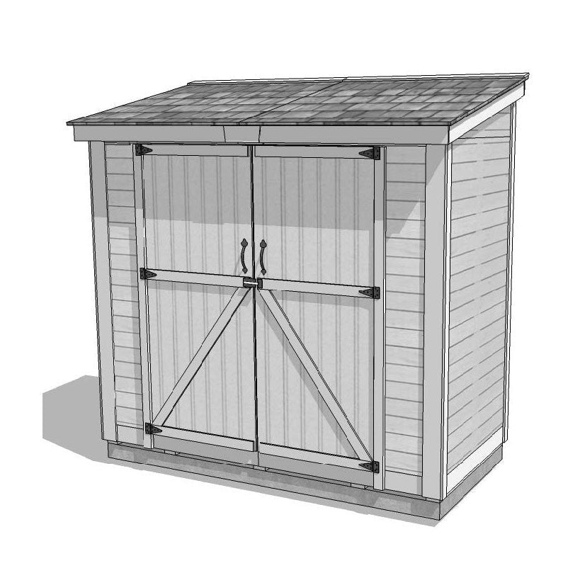 8' x 4' SpaceSaver Storage Shed - Double Doors Metal Roof