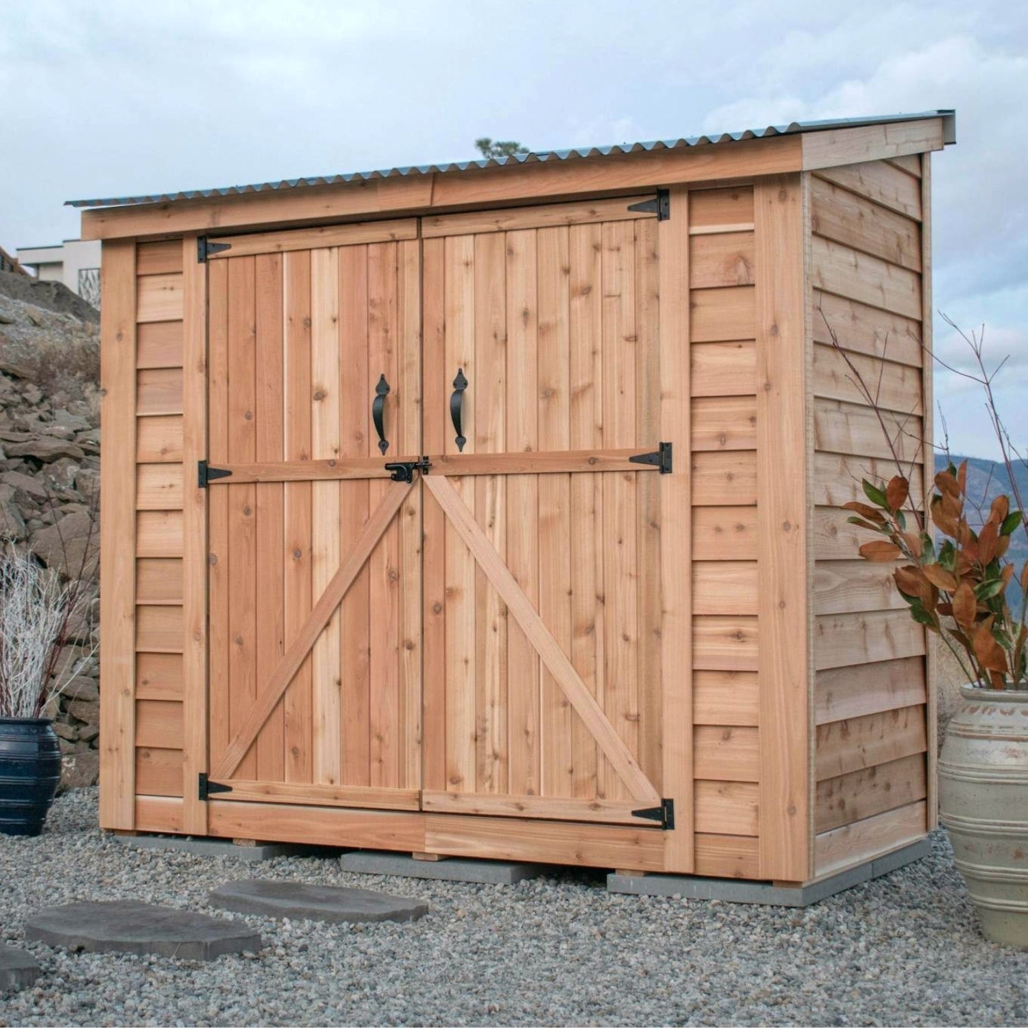 8' x 4' SpaceSaver Storage Shed - Double Doors Metal Roof