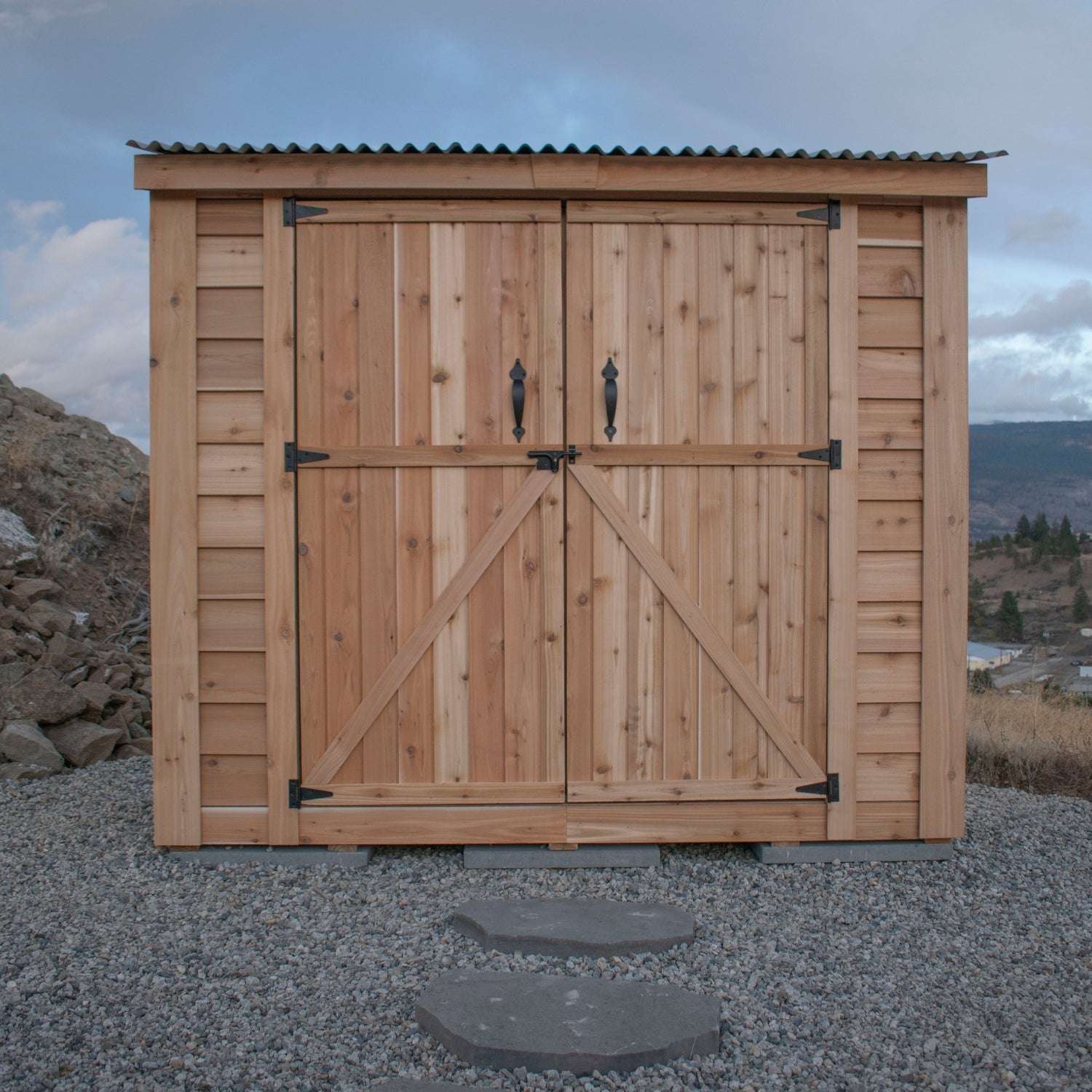 8' x 4' SpaceSaver Storage Shed - Double Doors Metal Roof
