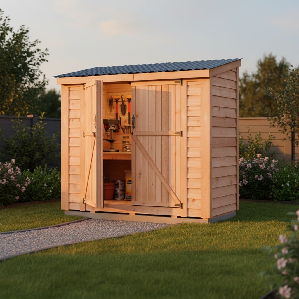 8' x 4' SpaceSaver Storage Shed - Double Doors Metal Roof