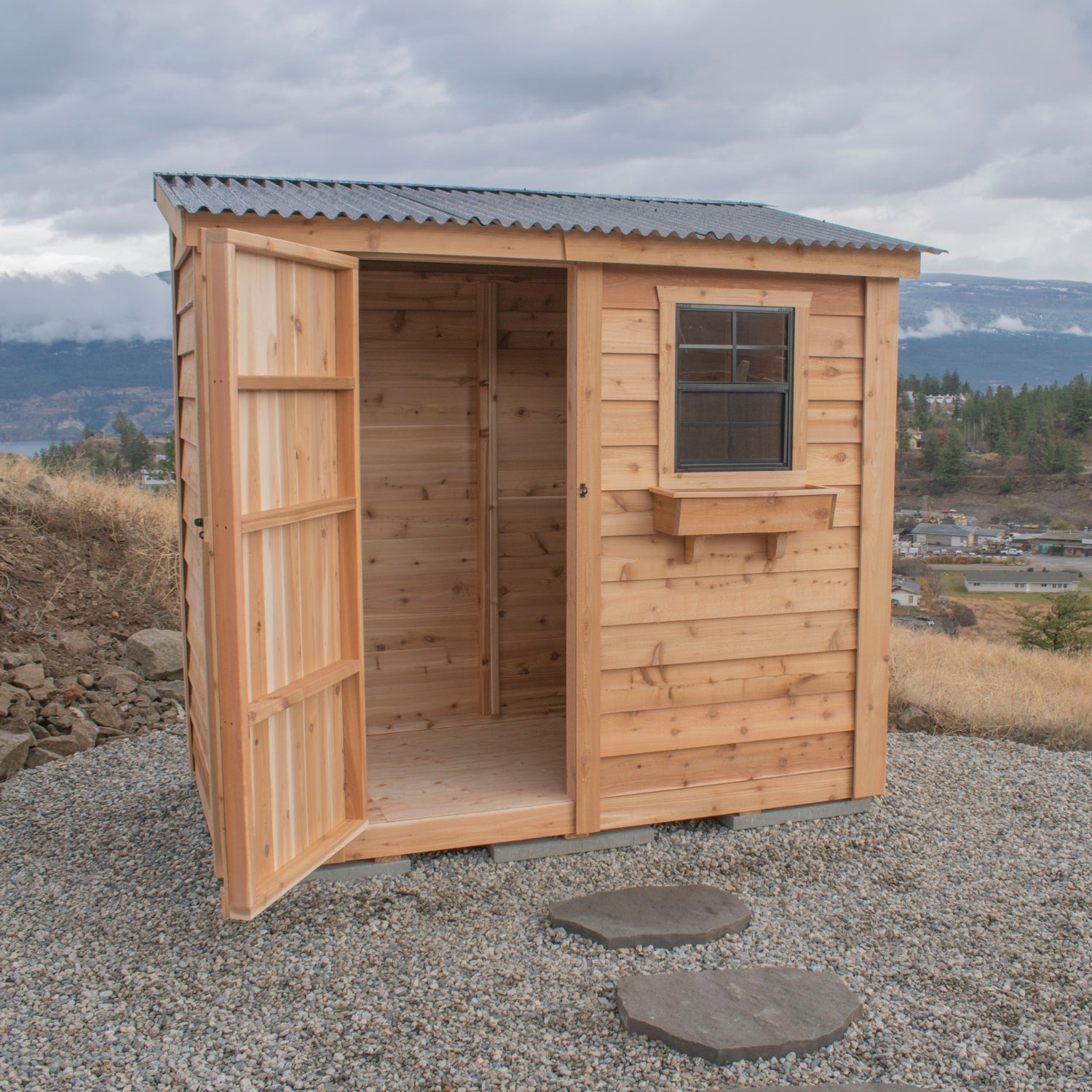 8' x 4' SpaceSaver Storage Shed - Single Door Metal Roof
