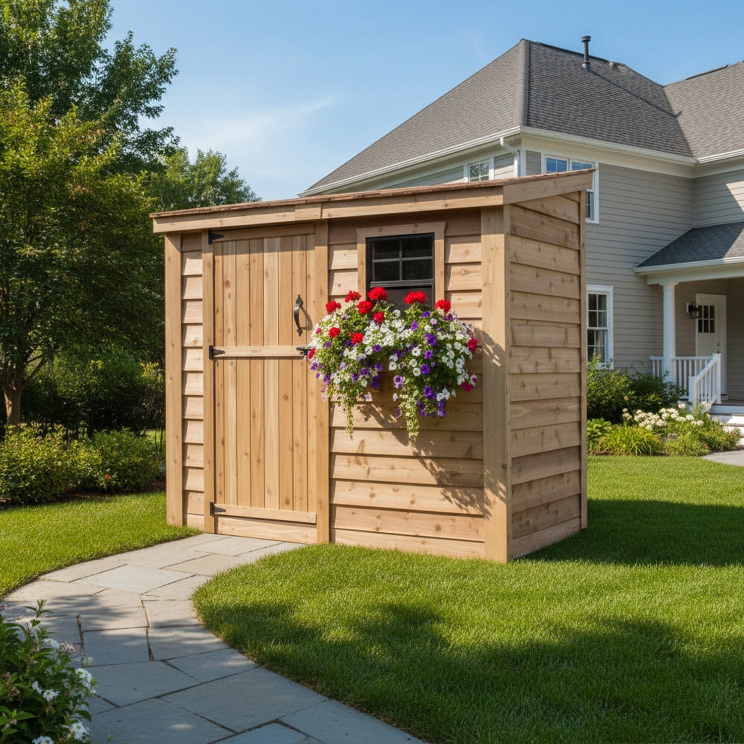 8' x 4' SpaceSaver Storage Shed - Single Door Metal Roof