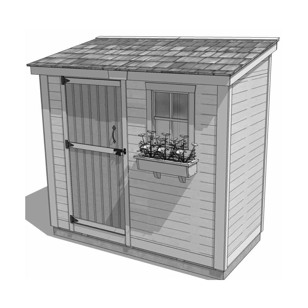 8' x 4' SpaceSaver Storage Shed - Single Door Metal Roof