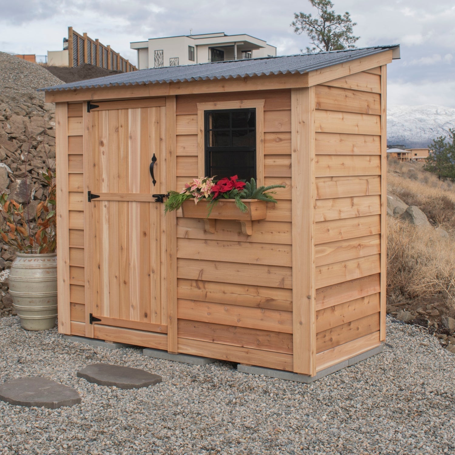 8' x 4' SpaceSaver Storage Shed - Single Door Metal Roof
