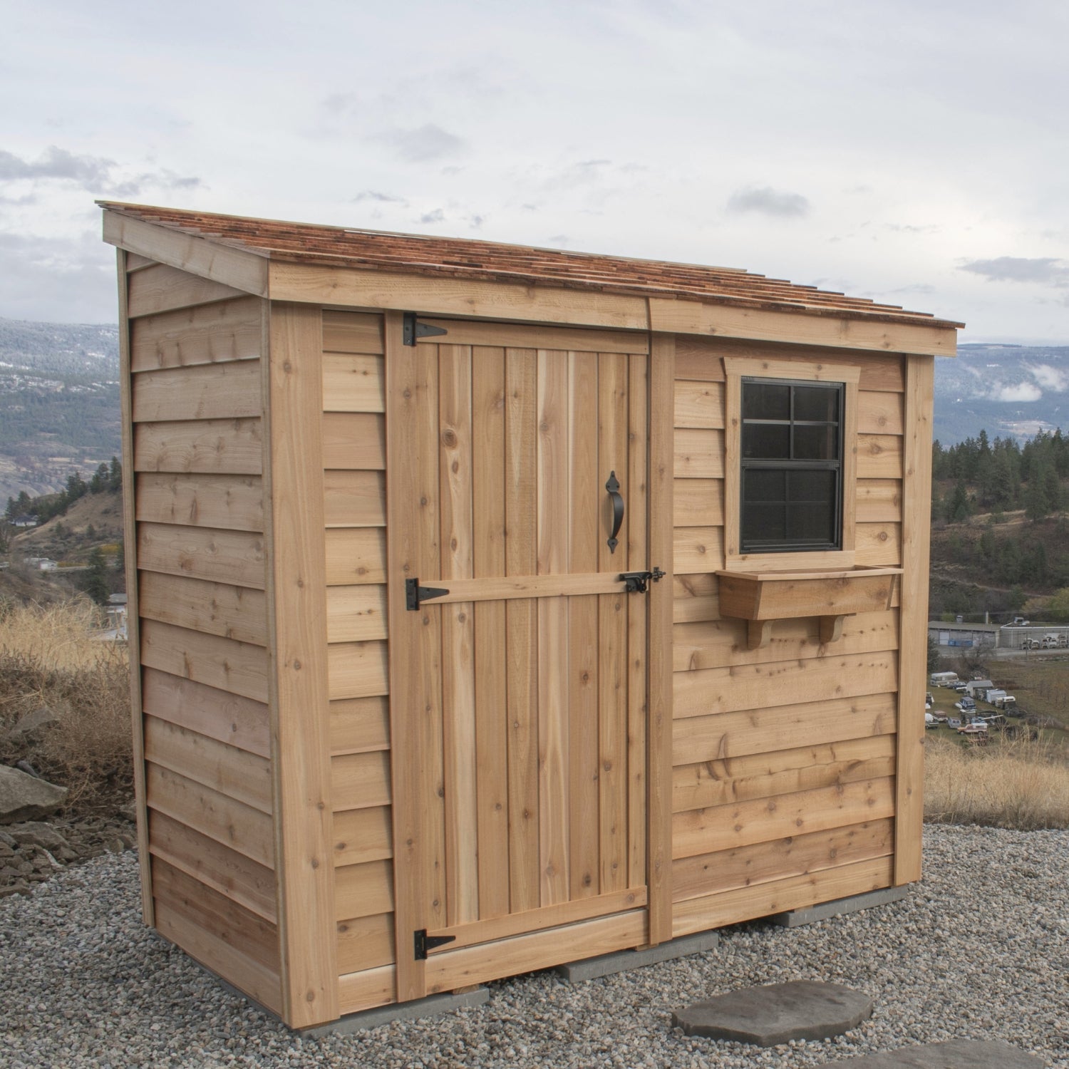 8' x 4' SpaceSaver Storage Shed - Single Door Metal Roof
