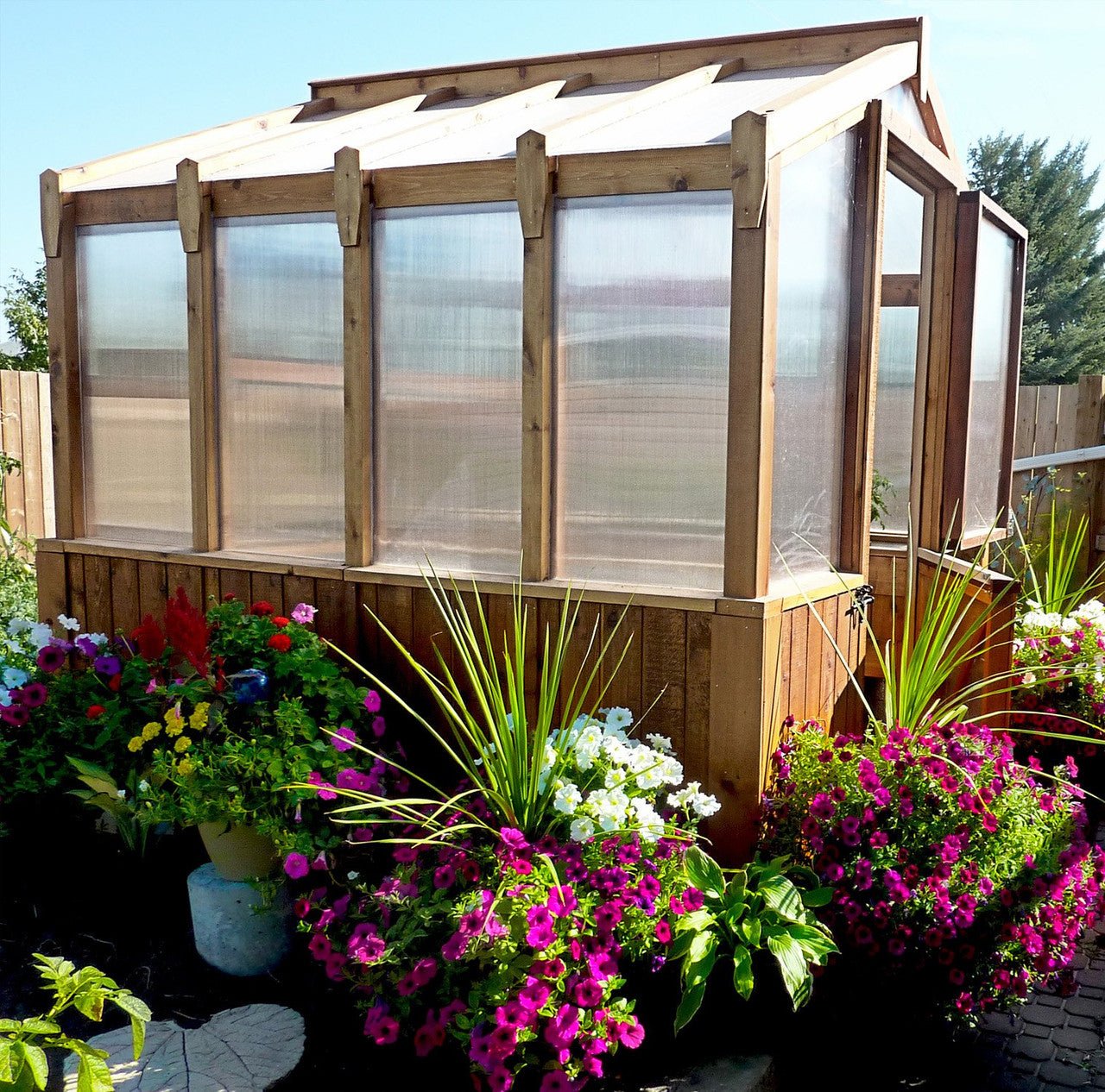8' x 8' Cedar Greenhouse option3
