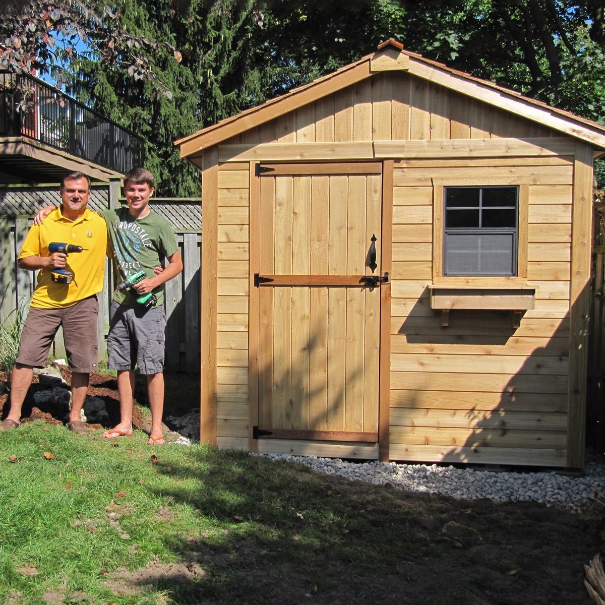 8' x 8' Gardener Cedar Storage Shed Metal Roof
