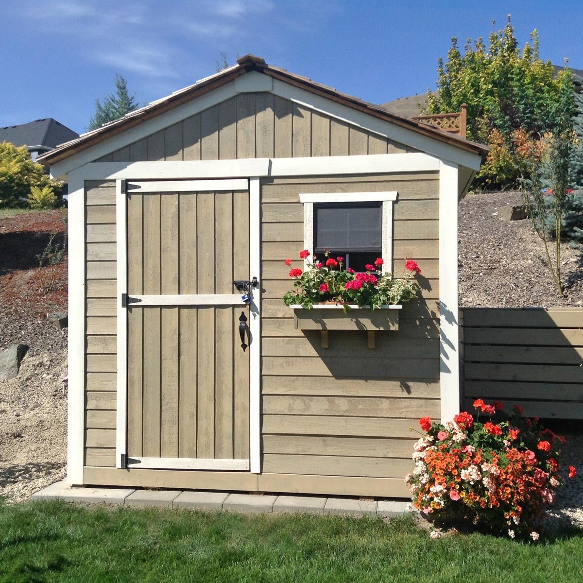 8' x 8' Gardener Cedar Storage Shed Metal Roof