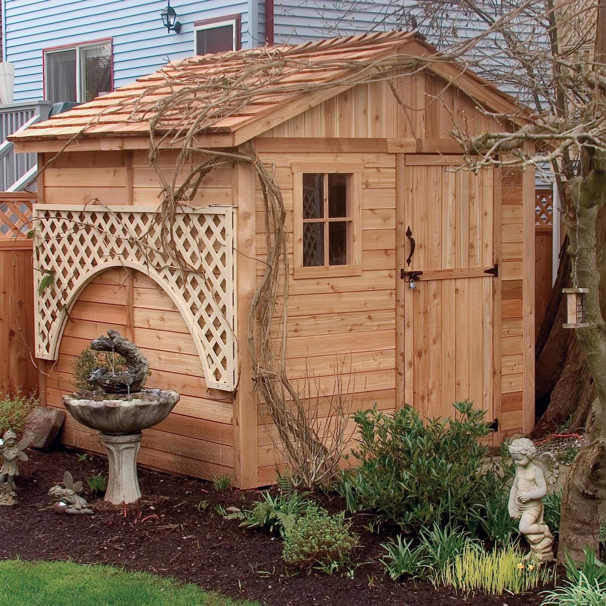 8' x 8' Gardener Cedar Storage Shed - Eartheasy