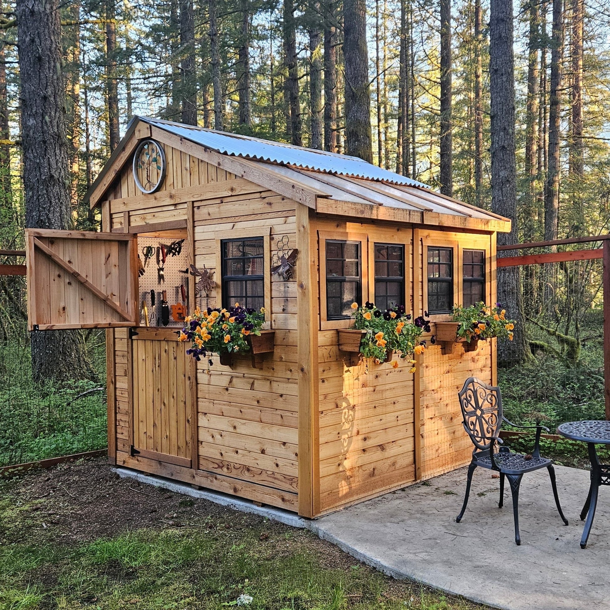 8' x 8' SunShed Garden Shed Cedar Shingle Roof