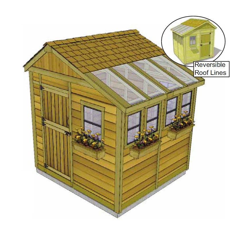8' x 8' SunShed Garden Shed Cedar Shingle Roof