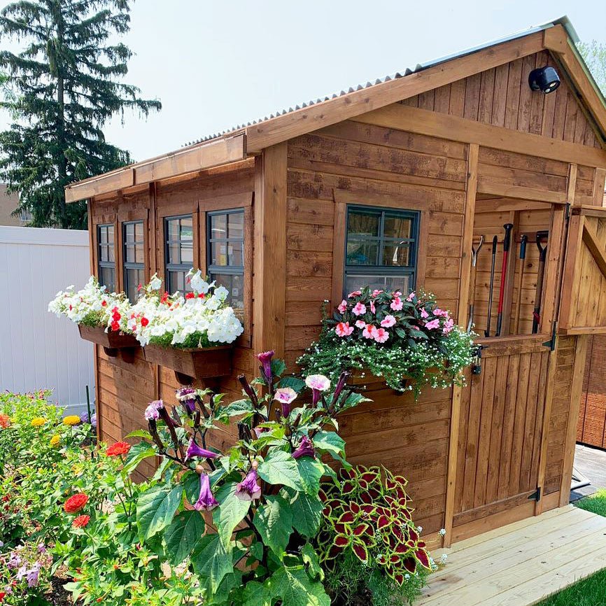 8' x 8' SunShed Garden Shed Cedar Shingle Roof