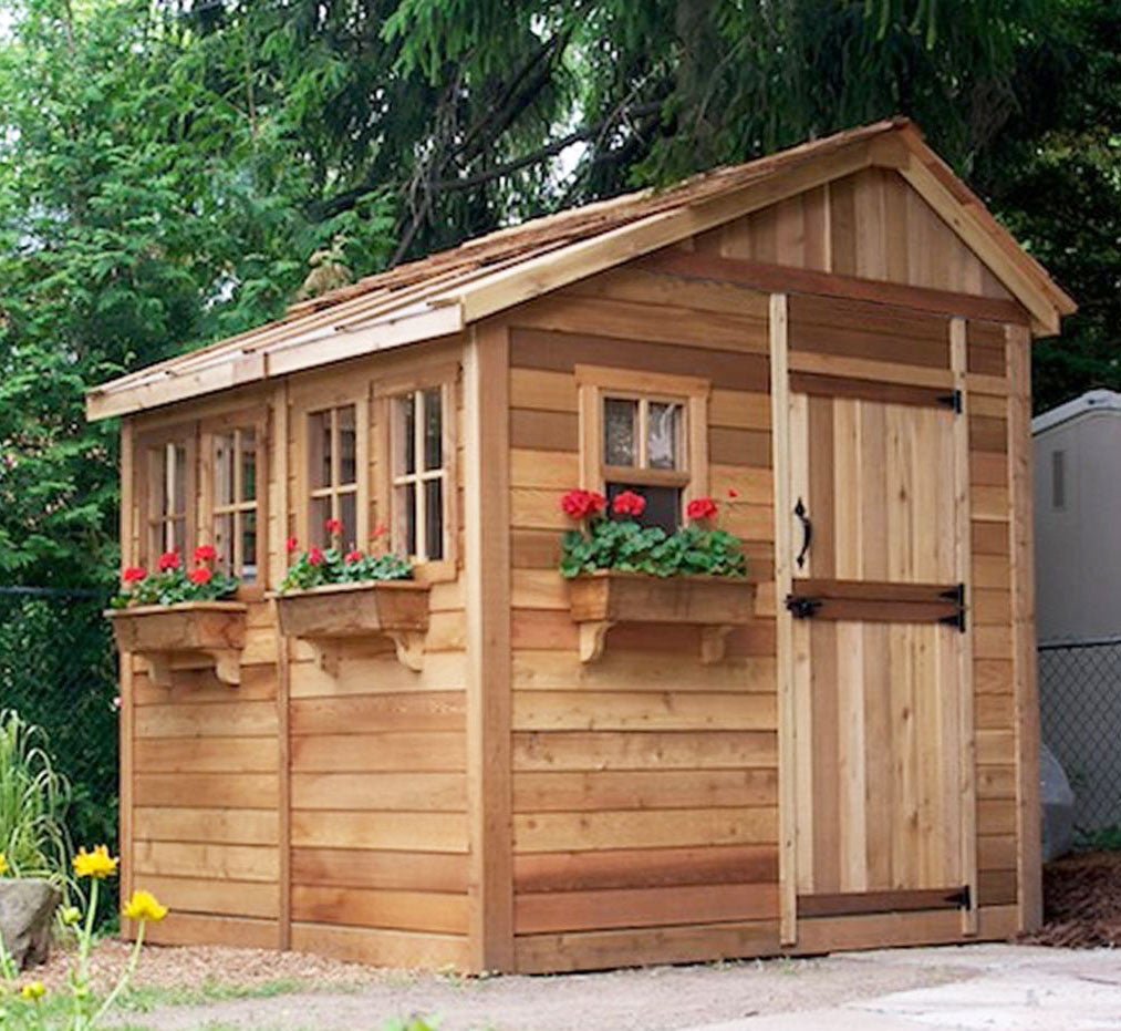 8' x 8' SunShed Garden Shed Cedar Shingle Roof